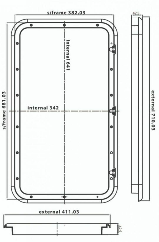 Dometic CARAD Caravan Door H1850mm LH Glass, Grey